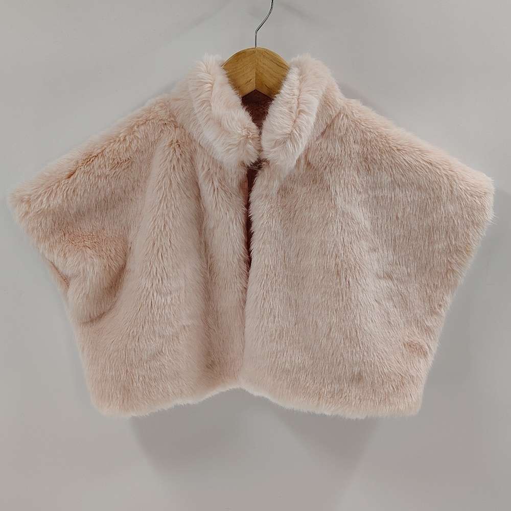 Trish Scully Capelet Kids Faux Fur Shrug XL Pale Pink